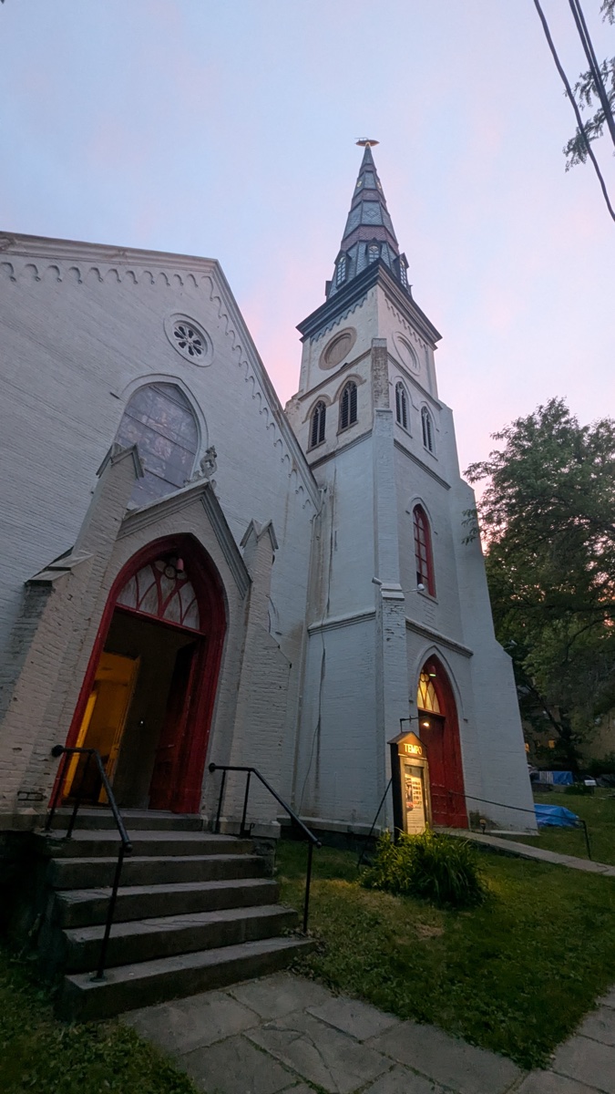TEMPO Performing Arts Center exterior at dusk